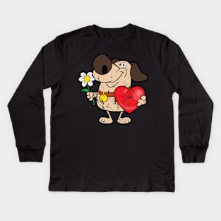 Retro Vintage Grunge Valentine's Day Kids Long Sleeve T-Shirt